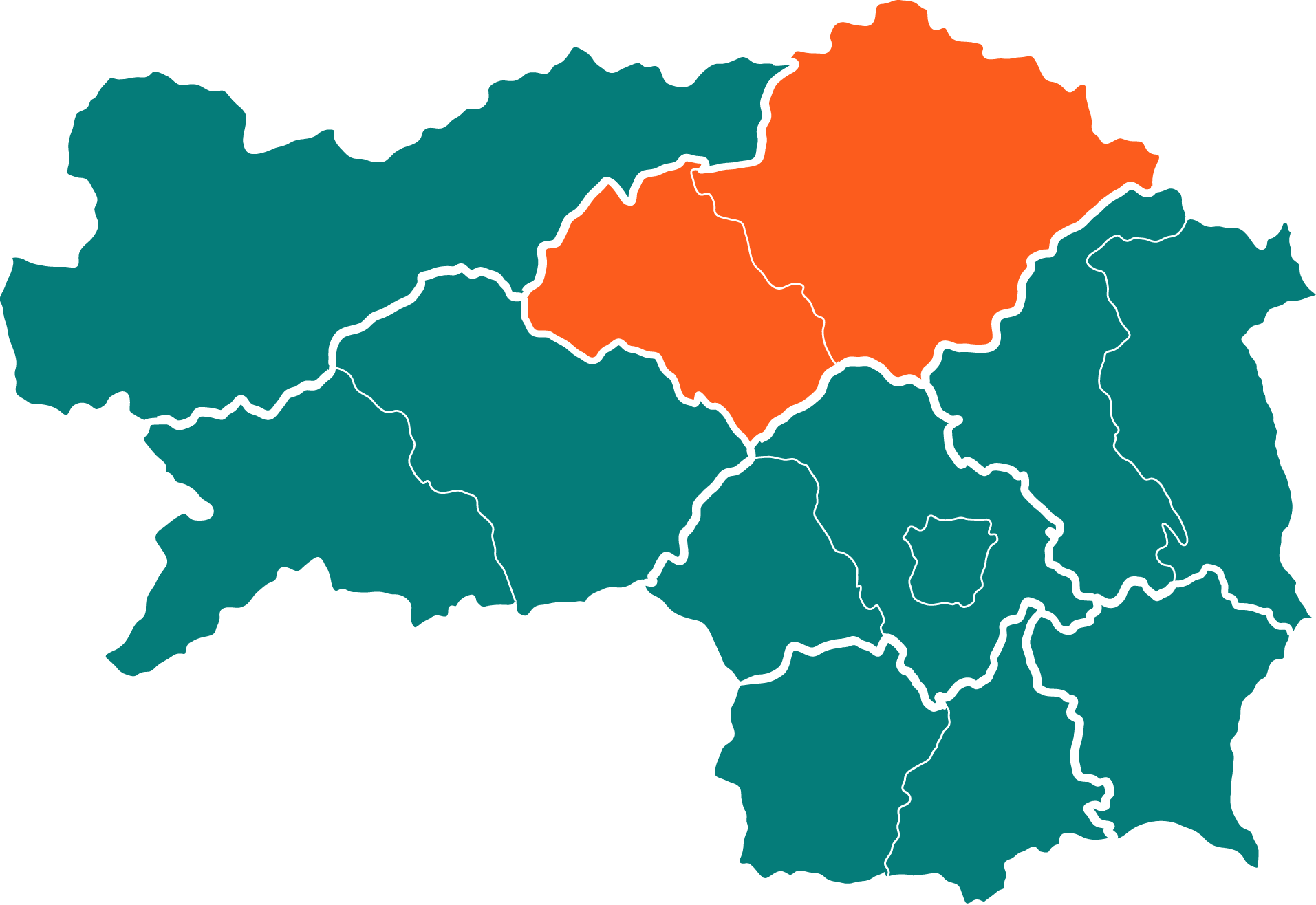 Grafik Regionen Makiert Obersteiermark Ost