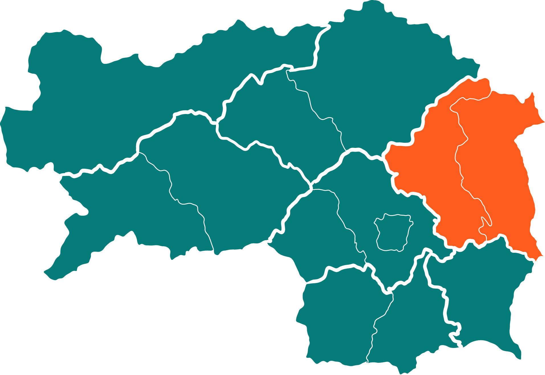 Grafik Regionen Makiert Oststeiermark